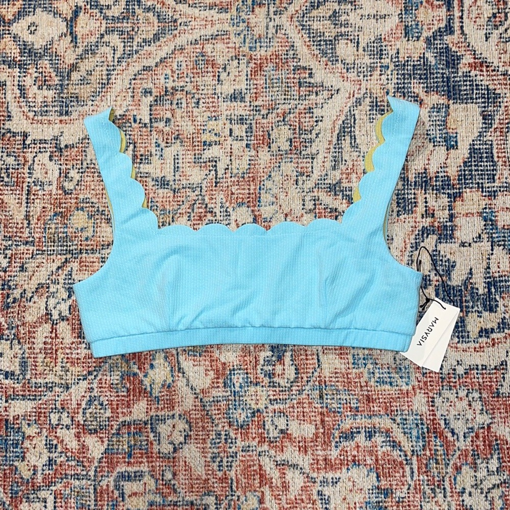 Marysia Palm Springs Reversible Bikini Top in Horizon/Fern SZ XXL NWT